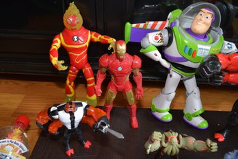 Lot Of Fun Children's Misc Toys - Buzz Lightyear, Ben10, Flash Action Figures ( Superman & More Not Shown)