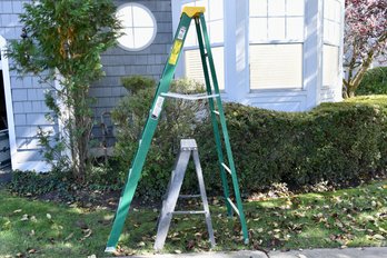 Davidson 7 Foot Ladder (model 592-07) And Antique Heartsaver Aluminum Ladder