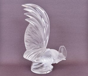 Lalique France Coq Nain Crystal Rooster Figurine