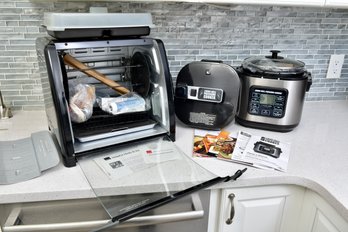 NEW! Living Well Pressure Cooker Model No. EPC640 And Ronco 'Showtime 5500 Rotisserie And BBQ With Accessories