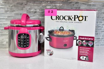 NEW! Crock-Pot 6 Qt. Slow Cooker (Model No. SCCPVL600-R) And Cook's Essential Pressure Cooker Model No. K41143