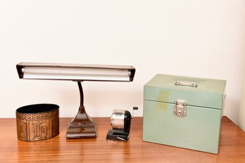 Vintage Flexible Arm Desk Lamp, The Hamilton Scotch Corp. Metal File Box And More