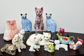 Collection Of 12 Assorted Cat Figurines