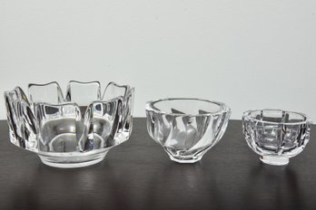 Collection Of Three Orrefors Crystal Bowls