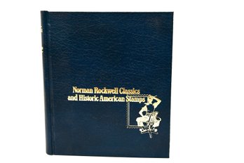 Norman Rockwell Classics And Historic American Stamps In Leather Binder