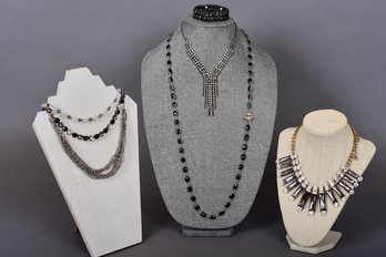 Collection Of Vintage Beaded Crystal Rhinestone Necklaces