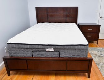 Queen Size Wood Bed Frame With Matching Nightstand