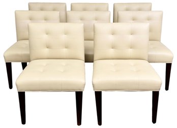 Set Of Eight Up Country Canadian Leather Custom Made Dining Chairs (RETAIL $3,200)