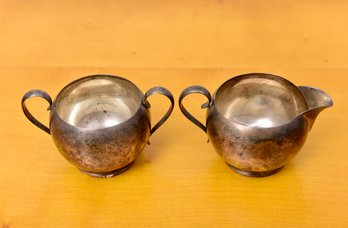 Gorham Sterling Silver Sugar Bowl And Creamer