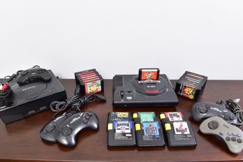 Sega Genesis Bundle With 22 Games, Controllers And Sega Saturn