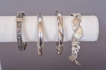 Collection Of Sterling Silver Bangles And Bracelets
