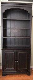 Sleek Black Wooden Living Room Bookcase With Bottom Cabinets And 2 Doors With 3 Adjustable Shelves - Lot 3