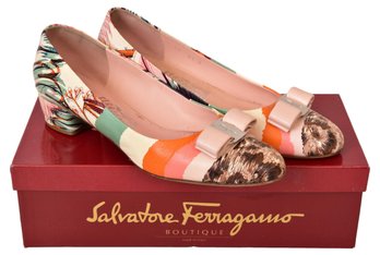 Salvatore Ferragamo Vara Floral Print Bow Pumps (Size 8 1/2) 2 Of 2