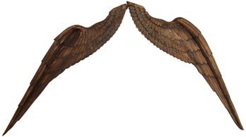 Pair Of Carved Wood Angel Wings