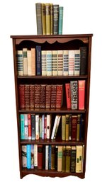 Four Shelf Wooden Bookcase And Buyer's Choice Books (buyer Can Take As Many Books And Leave The Rest Behind)