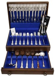 Reed & Barton Elite Flatware Set In Storage Box - Service For 12 Plus Eight Serving Pieces