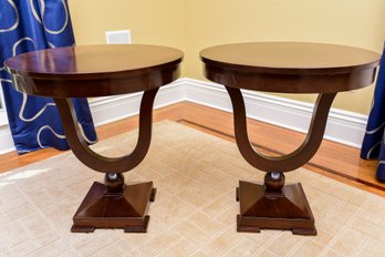 Pair Of  Gaillard Designs Wood Lamp Tables (RETAIL $1,631)