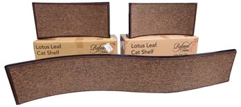 Set Of Three The Refined Feline Cat Lotus Leaf And Lotus Branch Cat Shelves