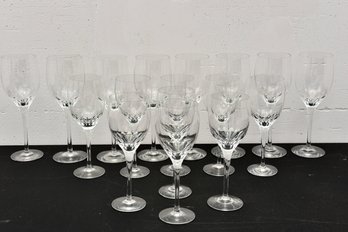 Set Of 17 Orrefors Prelude Water Goblets And Claret Crystal Glasses