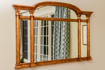 Gilded Overmantel Mirror With Flanking Corinthian Pilasters (RETAIL $1,102)