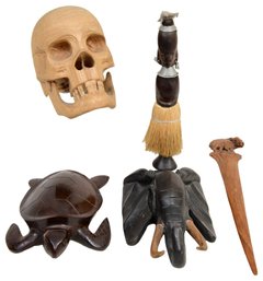 Collection Of Carved Wooden Sculptures