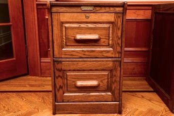 Jefferson Wood Two Drawer Filing Cabinet With Key (1 Of 2)