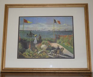 Framed Print Of Claude Monet's '  He Garden At Sainte Adresse'