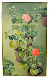 Signed Ziegler 1969 Oil On Canvas Painting Titled 'geranium III'