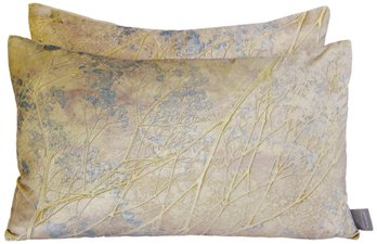 Pair Of Aviva Stanoff Design Hand Made Crushed Velvet And Silk Throw Pillows