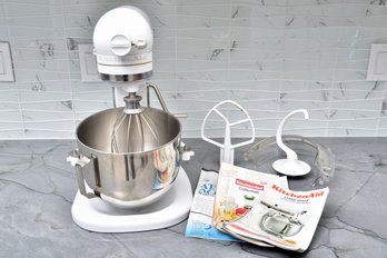 KitchenAid White Stand Mixer With Accessories (Model KSM5PSWW)