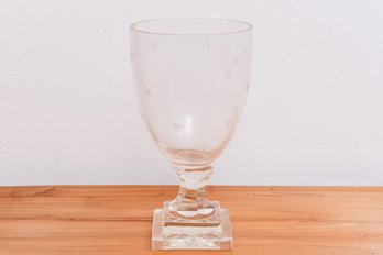 Etched Star Crystal Glass Vase