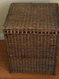 Brown Wicker Storage Box With Matching Top