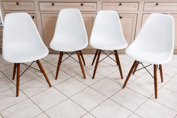 Set Of Four Trent Austin Design Krebs White Matte Dining Chairs