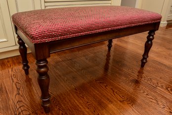 Beautiful Custom Upholstered Mahogany Bench (RETAIL $504)