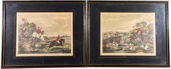 Pair Of Framed Fox Hunt Engravings By Francis Turner Titled 'bachelor's Hall'