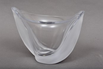 Cristalleries Royales De Champagne Clear And Frosted Blown Crystal Vase