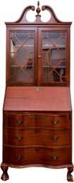 Antique Three Drawer Mahogany Secretary Desk With Ball And Law Feet