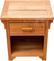 Matahati Solid Reclaimed Teak Wood One Drawer Side Table