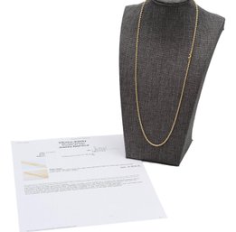 14K Yellow Gold Rope Style Necklace With Barrel Style Box Clasp And Safety Lock (RETAIL $1,200)