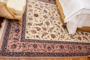 Hand Knotted Floral Print Wool Area Rug