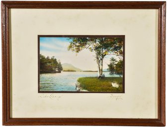 Signed Sawyer Framed Photograph Titled Lake George