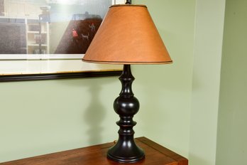 Traditional Accent Table Lamp With Terra Cotta Colored Lampshade