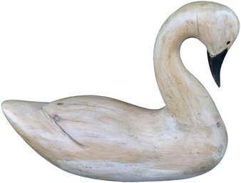 Signed David A. Detvay White Pine Swan Titled 'Dave's Swan' Numbered 172 And Dated 6-11-1997