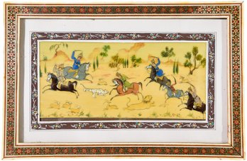 Persian Framed Hunting Scene