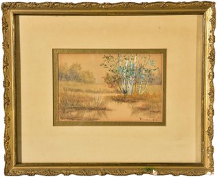 Signed Plummer Framed Watercolor Painting