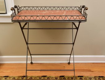 Butler's Folding Granite Top Removable Tray Table