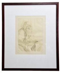 Signed Framed Limited Edition Etching By Katie Lee Titled 'Bearded Iris'