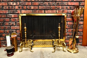 Collection Of Fireplace Tools And Accessories