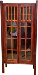 Antique Arts & Crafts Mission Style China Display Cabinet