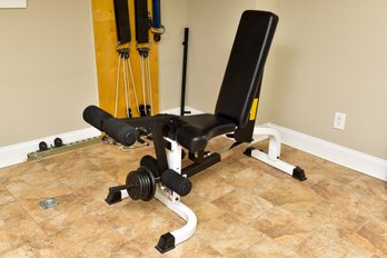 Tuff Stuff Adjustable Height Workout Bench With Leg Extension Attachment (Model No. CMV-375)